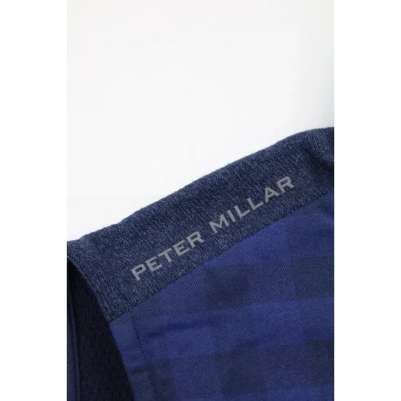 Peter Millar Vest Mens Navy Blue Fuse Elite Flannel Hybrid Performance XXL Plaid - Picture 7 of 16